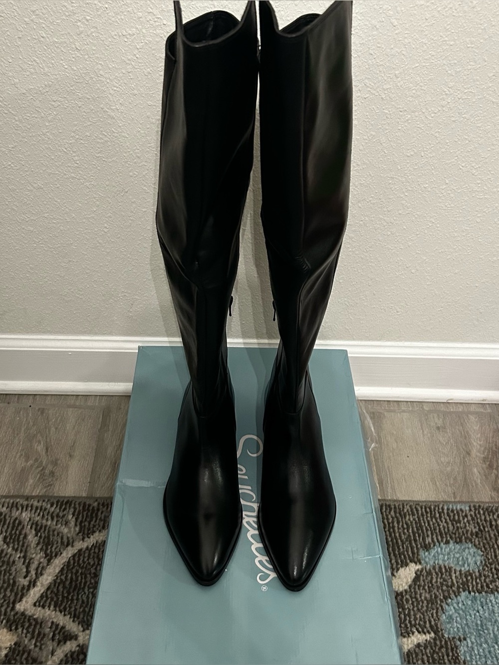 Seychelles Black Women's Over the  Knee-High Pointed Leather Toe Boots Size 8.5